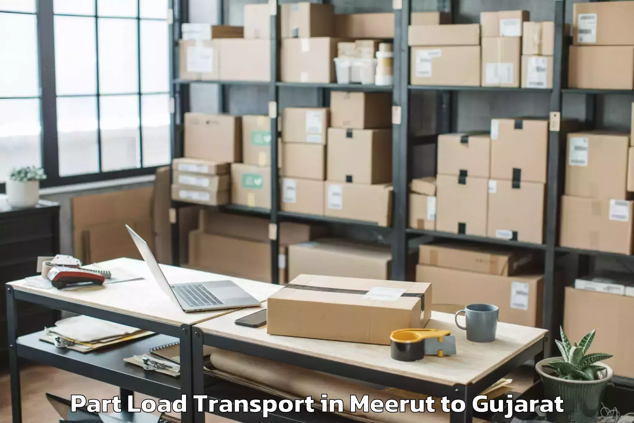 Expert Meerut to Deendayal Port Trust Part Load Transport